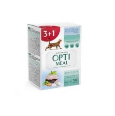 Optimeal Jöle İçinde Parça Morina Balıklı ve Sebzeli Yetişkin Kedi Konservesi 85gr 3+1