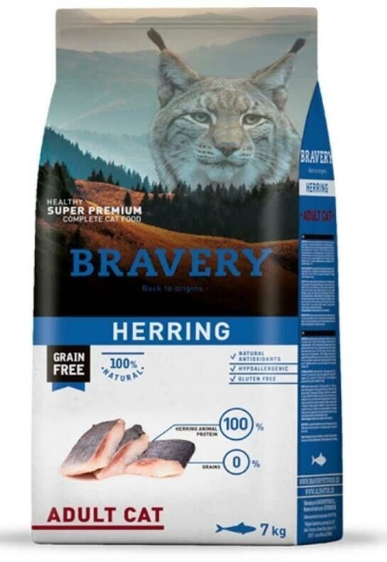 Bravery Tahılsız Ringa Balıklı Yetişkin Kedi Maması 2kg