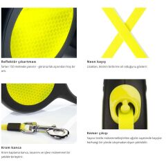 Flexi New Neon L 5M Şerit Köpek Gezdirme Tasması