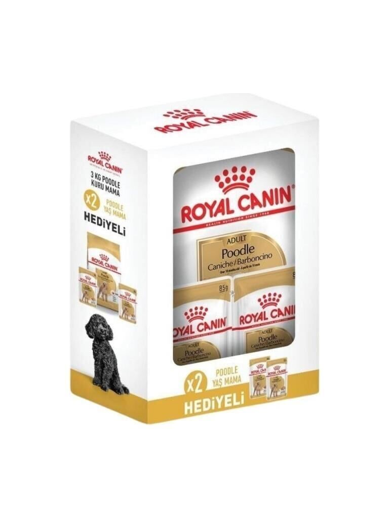 Royal Canin Poodle Yetişkin Köpek Maması 3 Kg + 2 Adet Poodle Yaş Mama