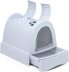 Imac Zuma Çekmeceli Kapalı Kedi Tuvaleti Buz Mavisi