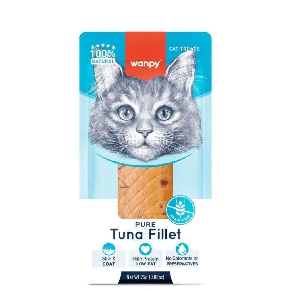 Wanpy %100 Doğal Bütün Ton Balığı Fileto Kedi Ödül Maması 25 Gr