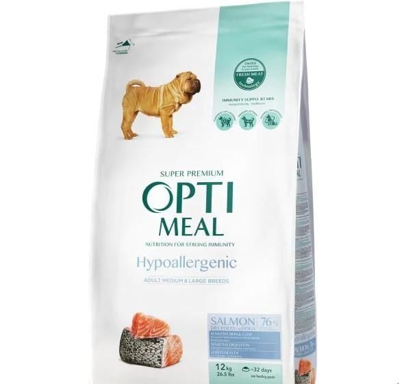 Optimeal Somonlu Orta-İri Irk Hipoalerjenik Yetişkin Köpek Maması 12 Kg