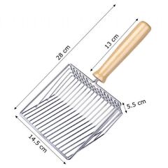 MadPet Ahşap Saplı Metal Kum Temizleme Küreği