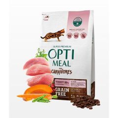 Optimeal Carnivores Hindi Etli ve Sebzeli Tahılsız Yetişkin Kedi Maması 4kg