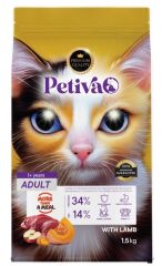 Petiva Yetişkin Kediler İçin Kuzu Etli Kuru Kedi Maması 1,5 Kg