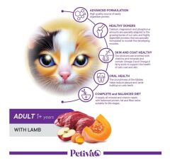 Petiva Yetişkin Kediler İçin Kuzu Etli Kuru Kedi Maması 1,5 Kg