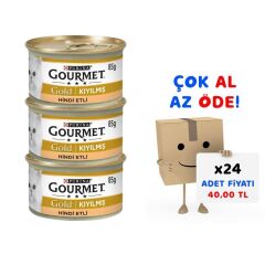 Gourmet Gold Hindi Etli Kıyılmış Kedi Konservesi 85 Gr 24'lü Paket