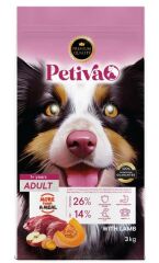 Petiva Yetişkin Köpekler İçin Kuzu Etli Kuru Köpek Maması 3 Kg