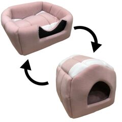 Bedspet Yuvalı Kedi Köpek Yatağı - Pembe