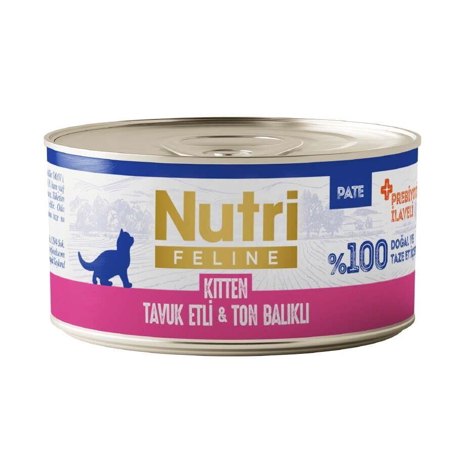 Nutri Feline Kitten Tavuk Etli ve Ton Balıklı Tahılsız Yavru Kedi Konservesi 70 Gr