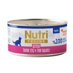 Nutri Feline Kitten Tavuk Etli ve Ton Balıklı Tahılsız Yavru Kedi Konservesi 70 Gr