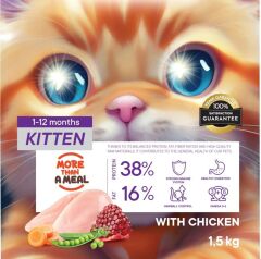 Petiva Yavru Kediler İçin Tavuk Etli Kuru Kedi Maması 1,5 Kg