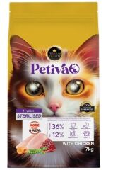 Petiva Kısırlaştırılmış Yetişkin Kediler İçin Tavuk Etli Kuru Kedi Maması 7 Kg