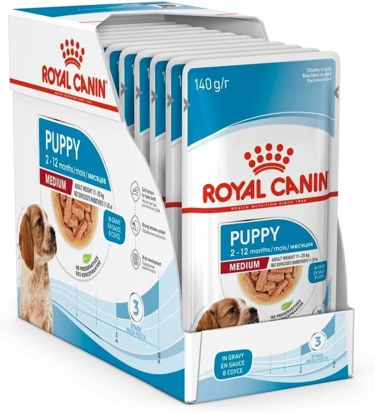 Royal Canin Medium Puppy Köpek Yaş Maması 140g 10'lu Paket