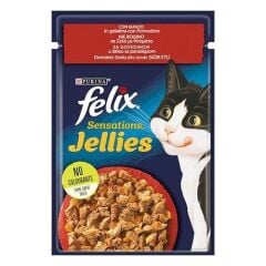 Felix Pouch Sensations Jellies Sığır Etli ve Domatesli Yaş Kedi Maması 85 Gr 26'lı Paket