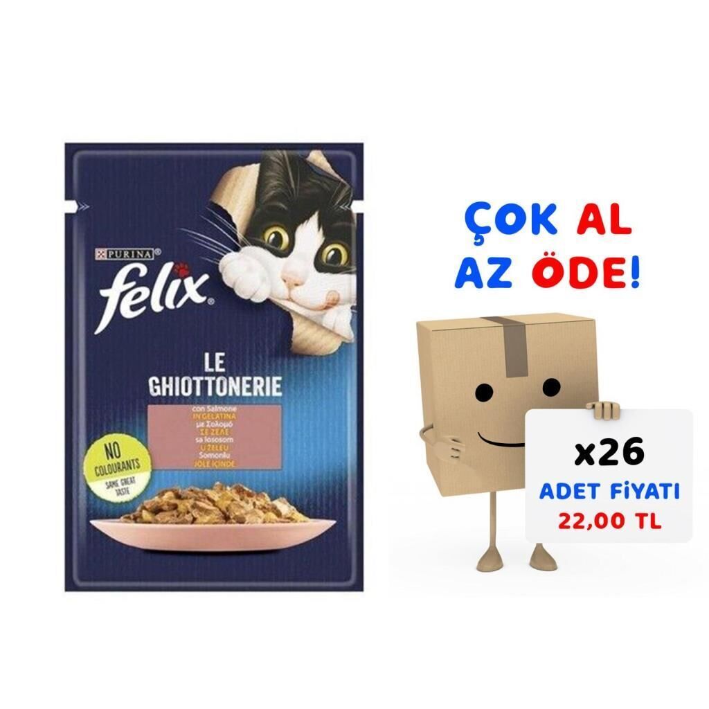 Felix Somonlu Yetişkin Kedi Konservesi 85gr 26'lı Paket
