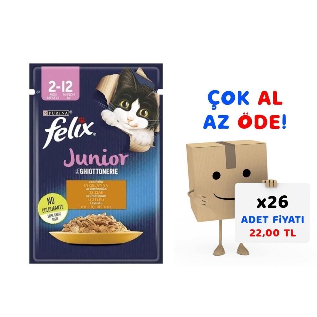 Felix Tavuklu Yavru Kedi Konservesi 85gr 26'lı Paket