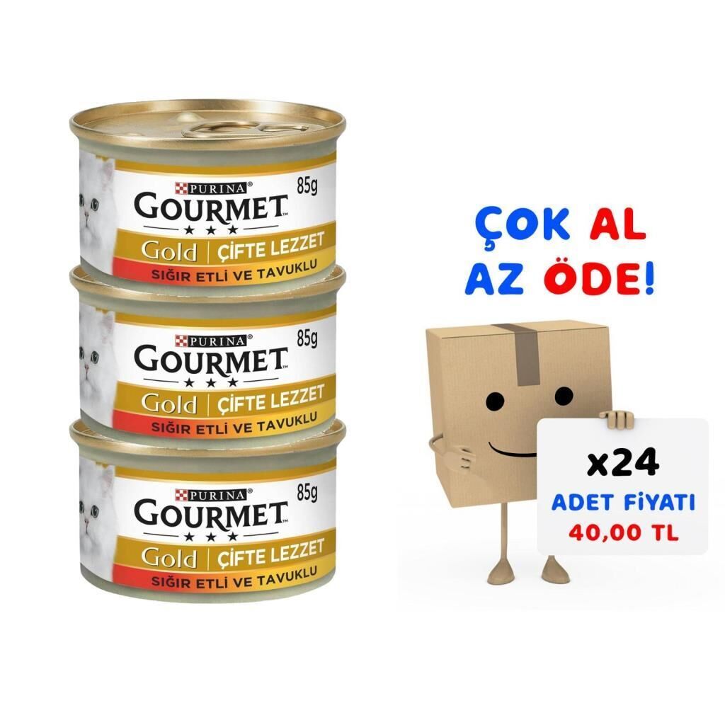 Gourmet Gold Sığır Etli Ve Tavuklu Kedi Konservesi 85 Gr 24'lü Paket