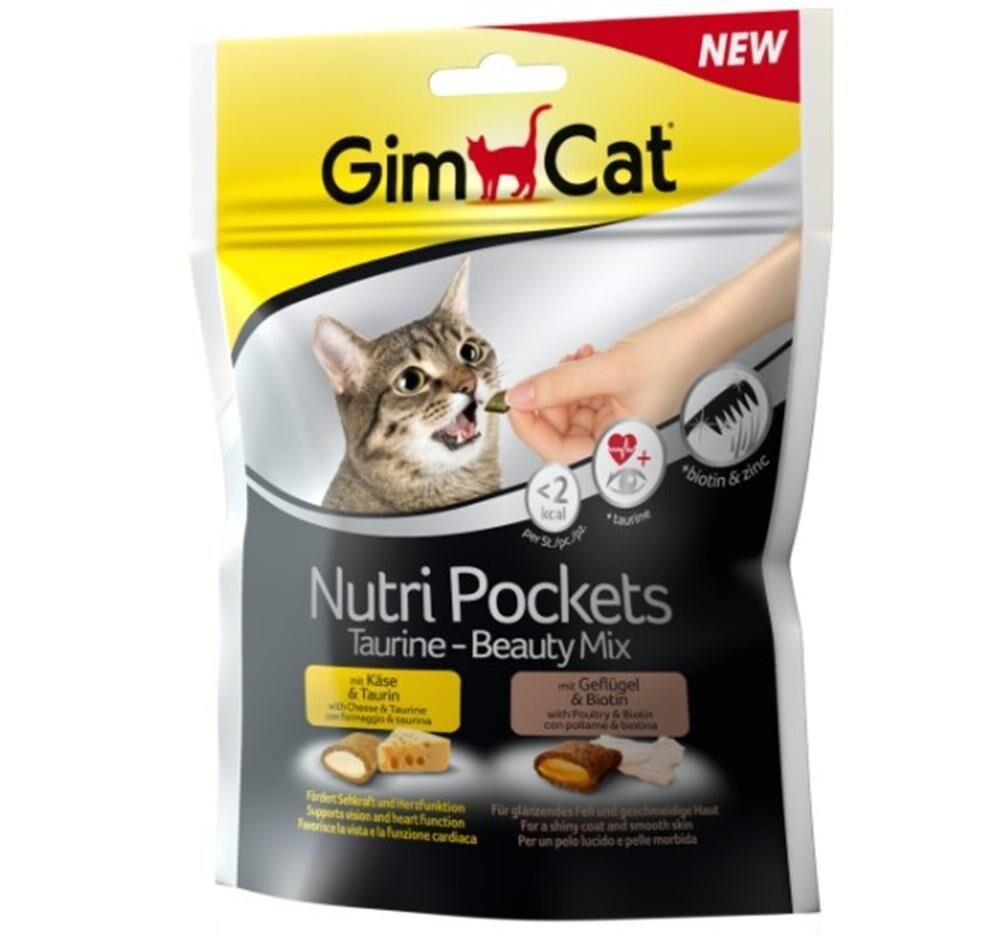 GimCat Nutripockets Kedi Ödülü Taurin&Beauty 150Gr