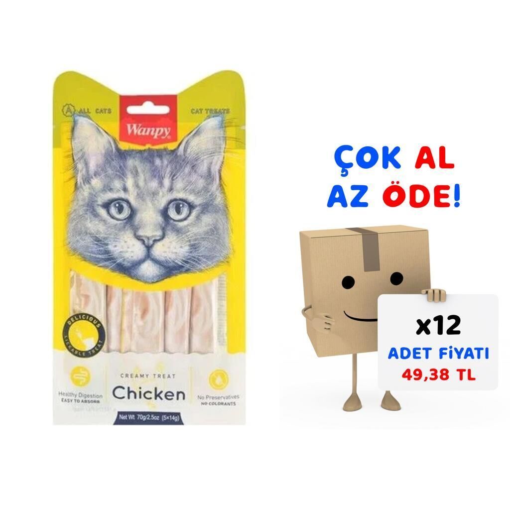 Wanpy Tavuklu Likit Kedi Ödülü 5x14 gr 12'li Paket