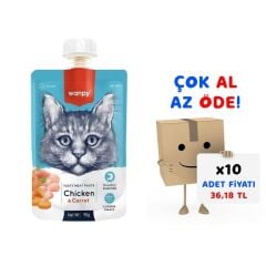 Wanpy Taze Tavuklu&Havuçlu  Kedi Et Ezmesi 90 gr 10'lu Paket