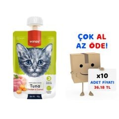 Wanpy Taze Ton Balıklı&Tavuklu  Kedi Et Ezmesi 90 gr 10'lu Paket