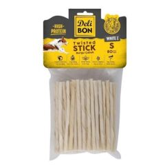 Delibon İnce Deri Burgu Çubuk Köpek Ödülü Beyaz 80 Adet