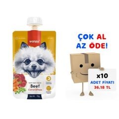 Wanpy Taze Sığır Etli&Havuçlu  Köpek Et Ezmesi 90 gr 10'lu Paket