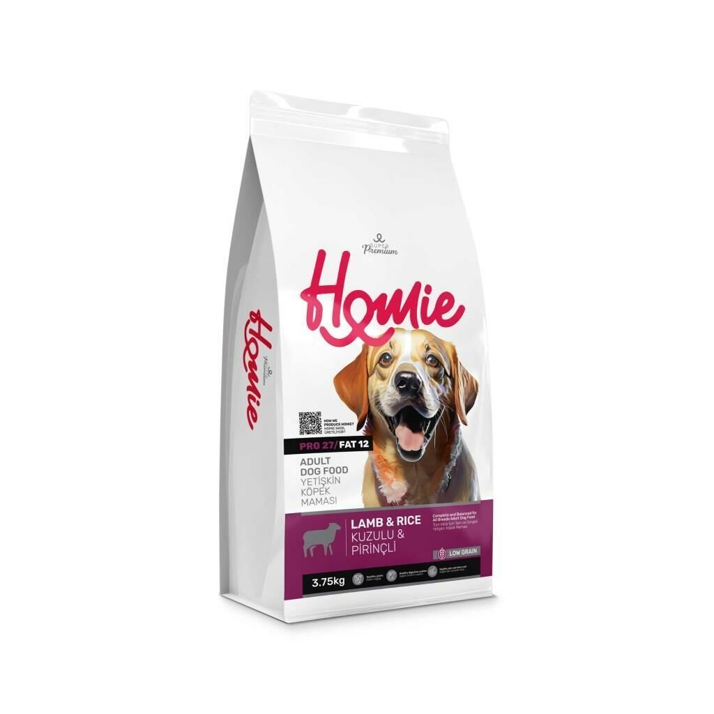 Homie Kuzulu ve Pirinçli Düşük Tahıllı Yetişkin Köpek Maması 3,75 Kg