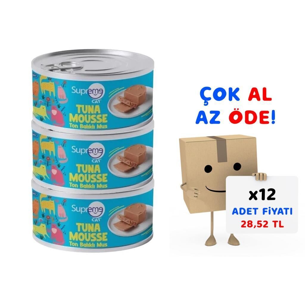 Supreme Cat Ton Balıklı Yaş Kedi Maması 85 Gr 12'li Paket