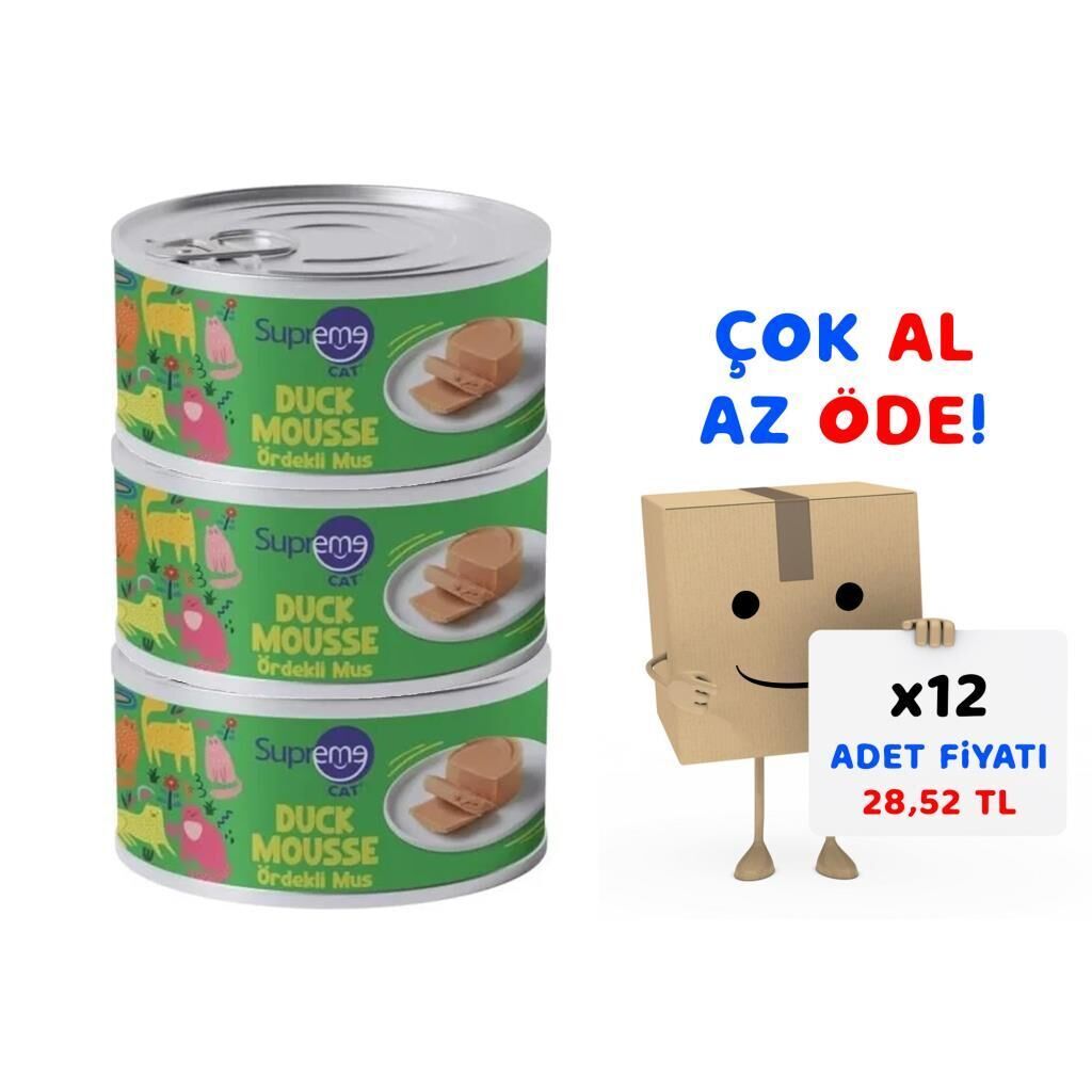 Supreme Cat Ördekli Yaş Kedi Maması 85 Gr 12'li Paket