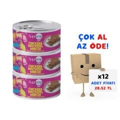 Supreme Cat Kıyılmış Tavuklu ve Uskumrulu Yaş Kedi Maması 85 Gr 12'li Paket