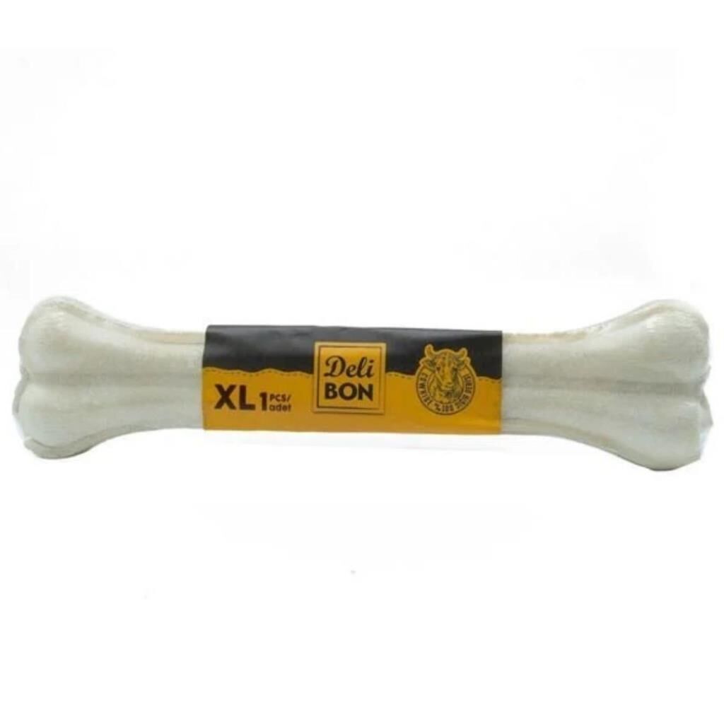Delibon Deri Pres Vakumlu Kemik Köpek Ödülü Beyaz 27 Cm