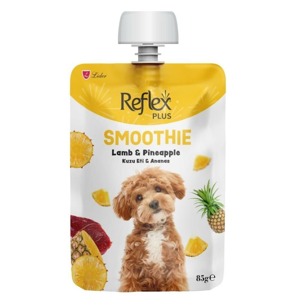 Reflex Plus Smoothie Kuzu Etli ve Ananaslı Likit Köpek Ödülü 85 Gr