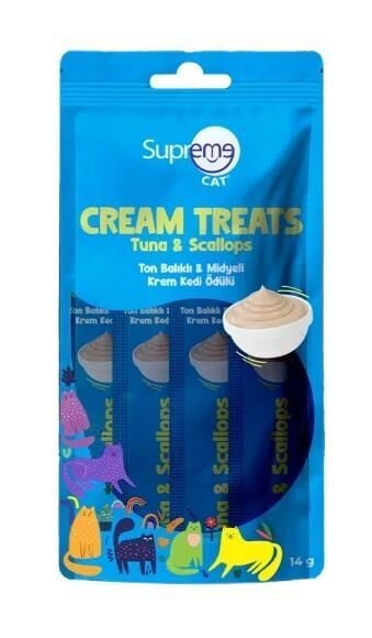 Supreme Cat Ton Balıklı ve Deniz Ürünlü Likit Kedi Ödül Maması 4x14 gr