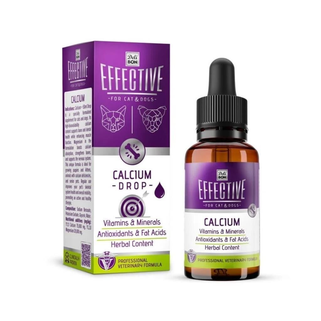 Delibon Effective Kedi Ve Köpek Takviye Kalsiyum 50 ML