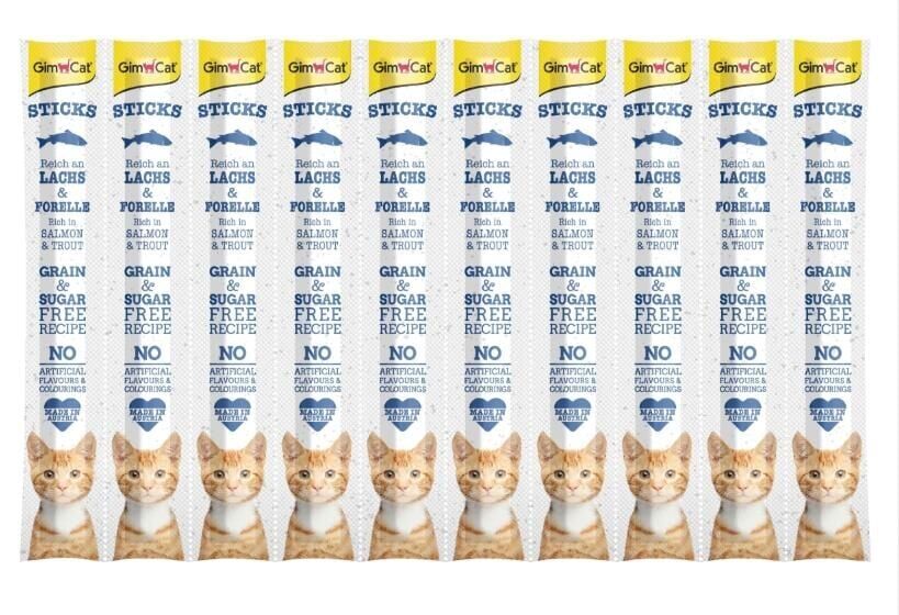 GimCat Sticks Somon & Alabalıklı Ödül Çubukları 50 gr 10'lu