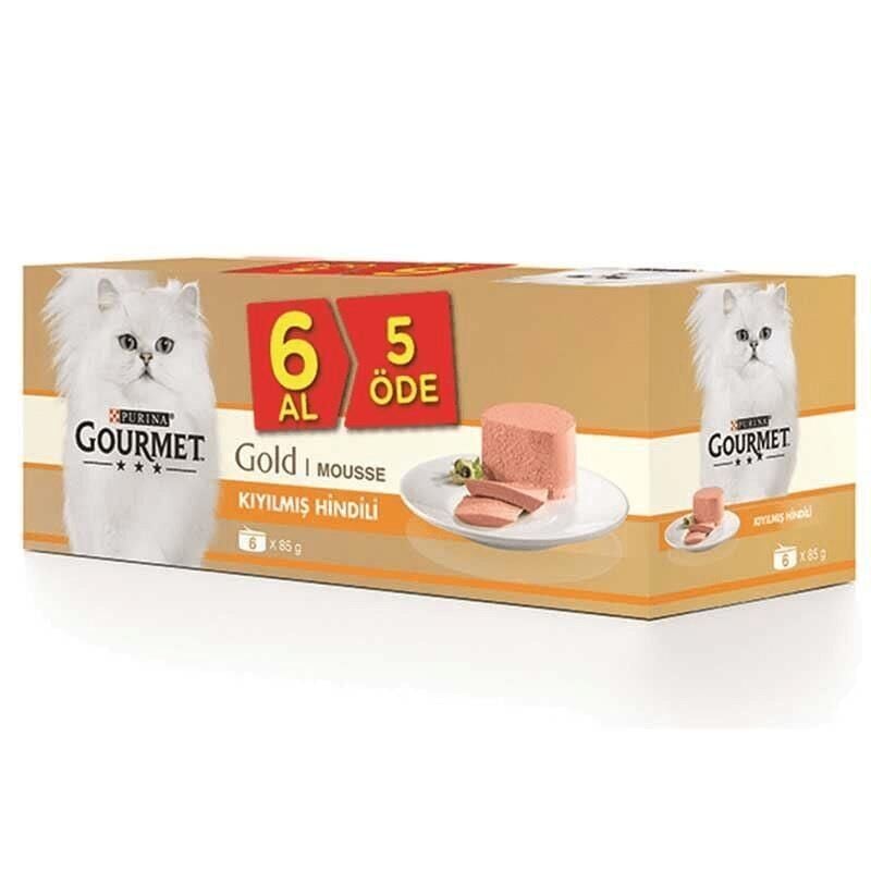 Gourmet Gold Hindi Etli Kıyılmış Kedi Konserve Maması  6 Al 5 Öde