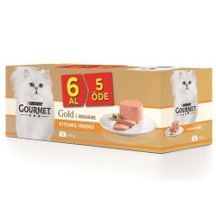 Gourmet Gold Hindi Etli Kıyılmış Kedi Konserve Maması  6 Al 5 Öde