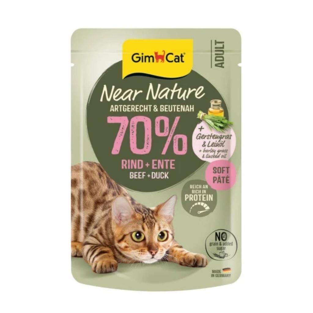Gimcat Near Nature Sığır Etli Ördekli Kedi Yaş Maması 85 Gr