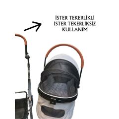 Tommy Evcil Hayvan Arabasi 76,5x48x99 Cm Gri Max 15 Kg