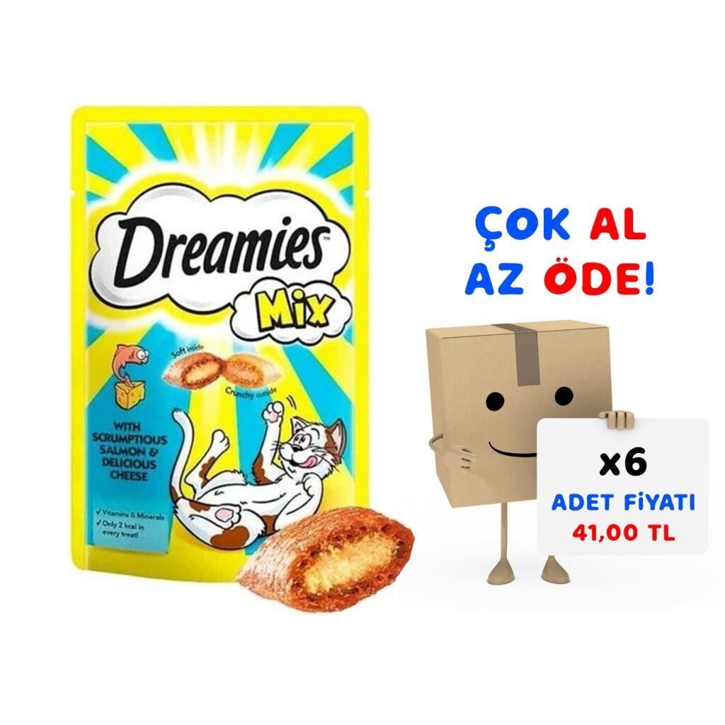 Dreamies Mix Somonlu ve Peynirli Kedi Ödülü 60 gr 6'lı Paket