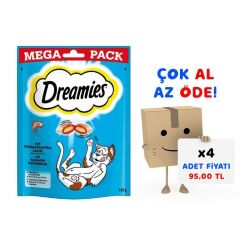 Dreamies Mega Pack İç Dolgulu Somonlu Kedi Ödülü 180gr 4'lü Paket