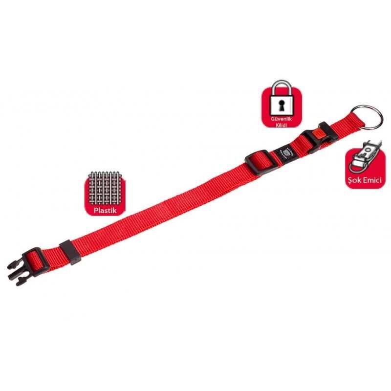 Karlie Kilitli Boyun Tasması  45-65 Cm Kırmızı Large