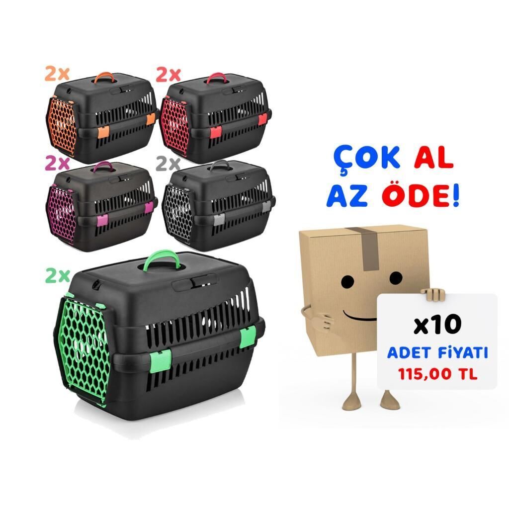 Şenyayla Kedi Köpek Plastik Taşıma Küçük Boy Siyah 10'lu Paket