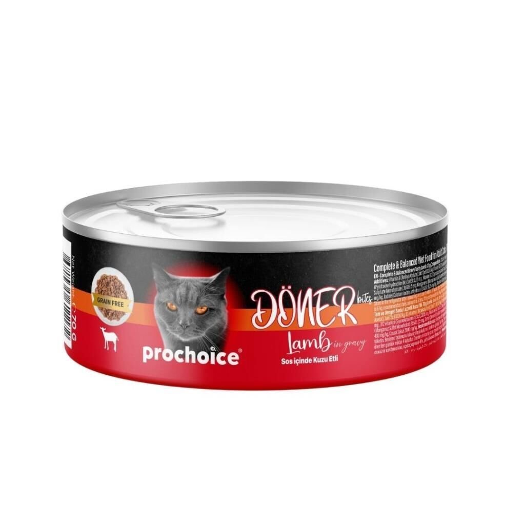 Prochoice Döner Bites Kuzulu Yetişkin Kedi Konservesi 70 GR