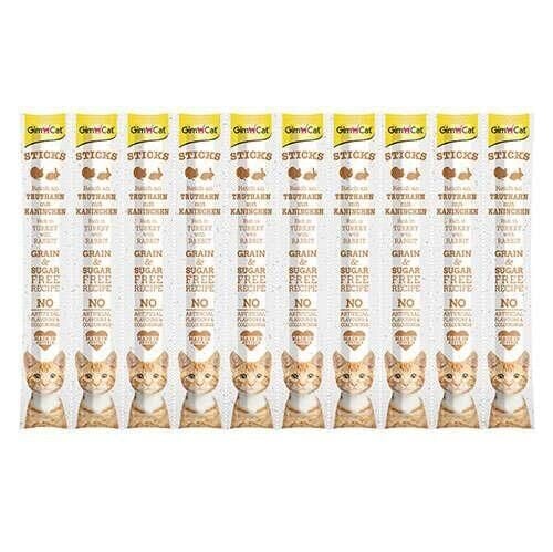 GimCat Sticks Hindi ve Tavsan Etli Kedi Ödül Çubugu 50 Gr 10'lu