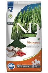 N&D Spirulina Ringa Balıklı Orta ve Büyük Irk Tahılsız Yetişkin Köpek Maması 7kg