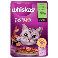 Whiskas Pouch TastyMix Sos İçinde Kuzulu Tavuklu ve Havuçlu Yetişkin Kedi Konservesi 85gr